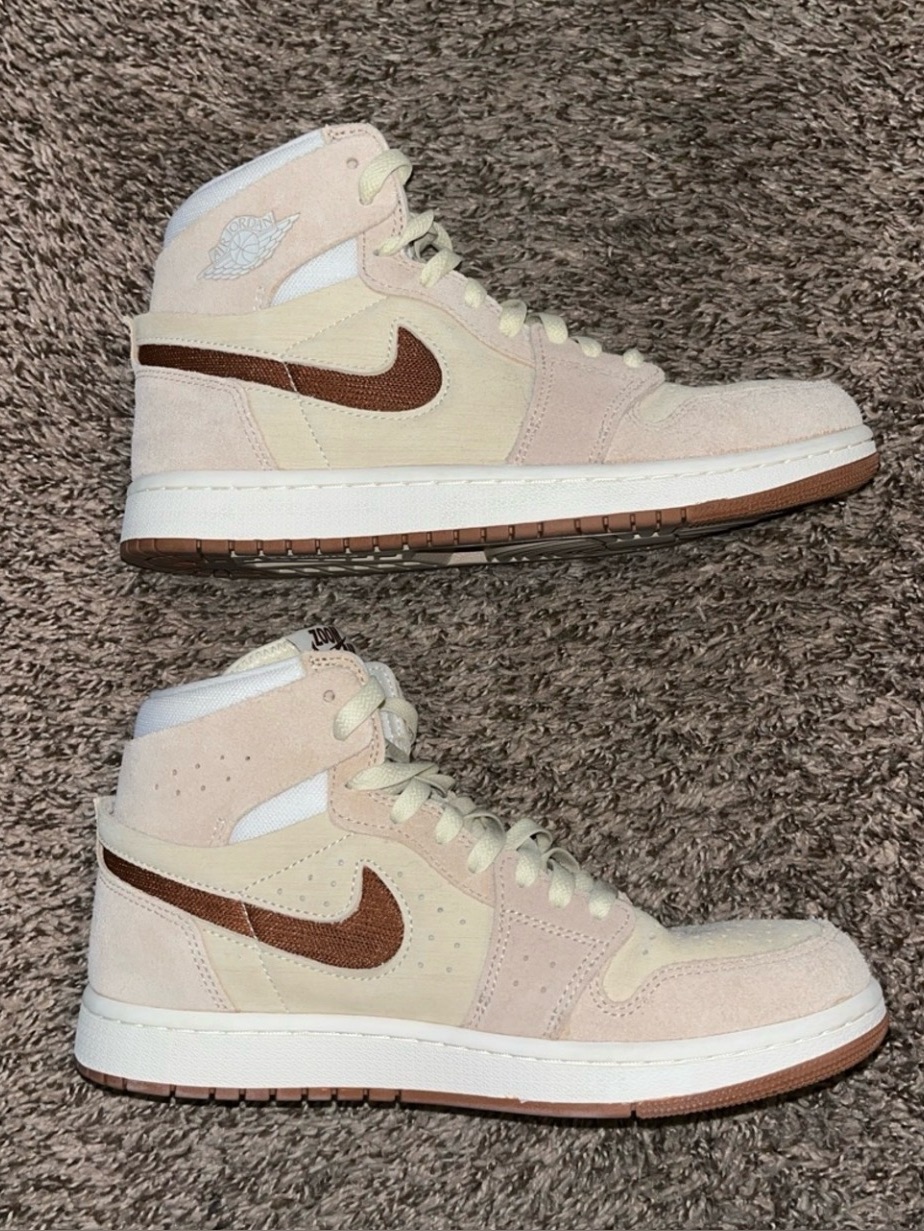 Nike Cream High Top Sneakers With Suede Upper